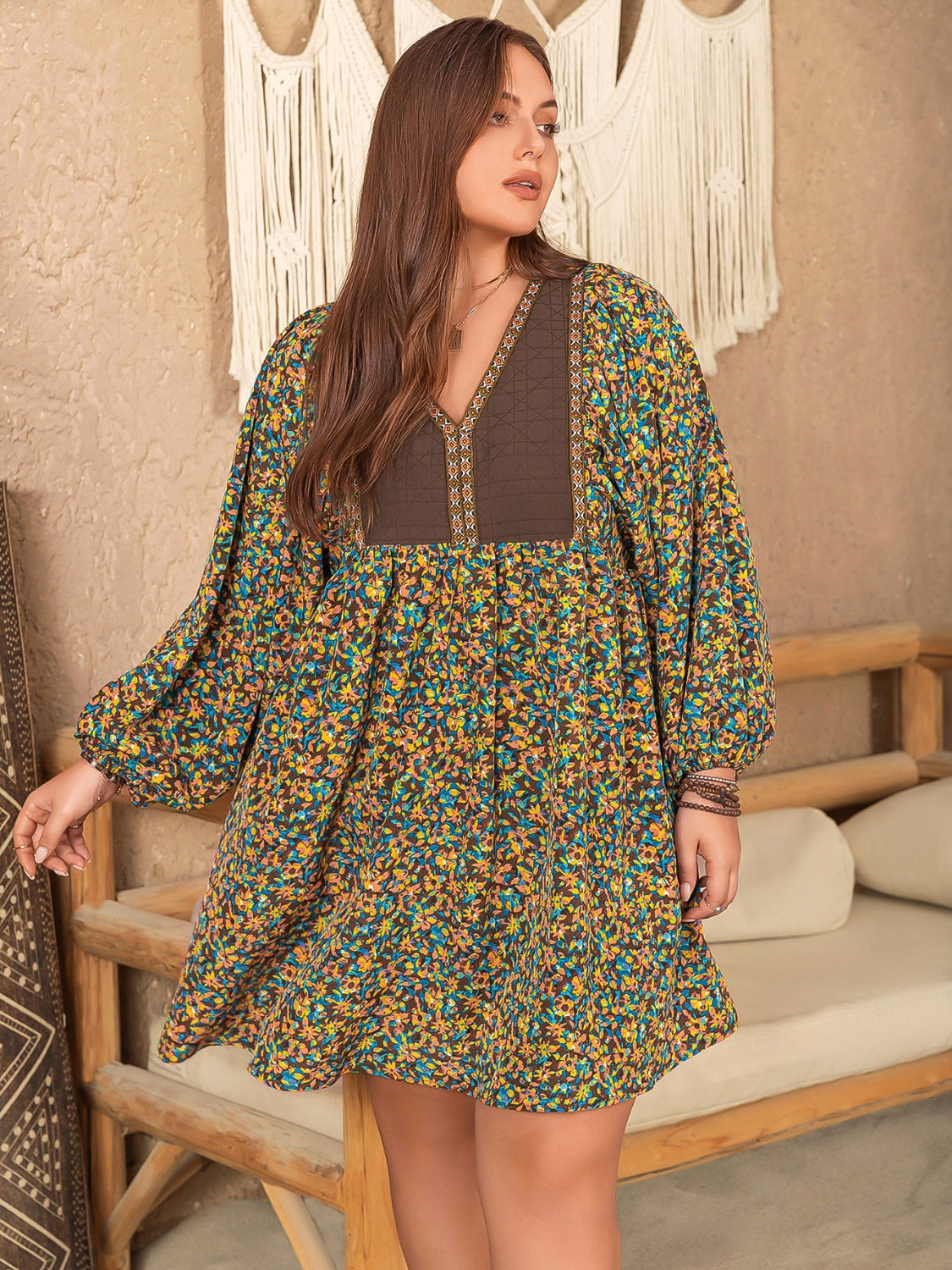 Plus Size Short Boho Summer Dress