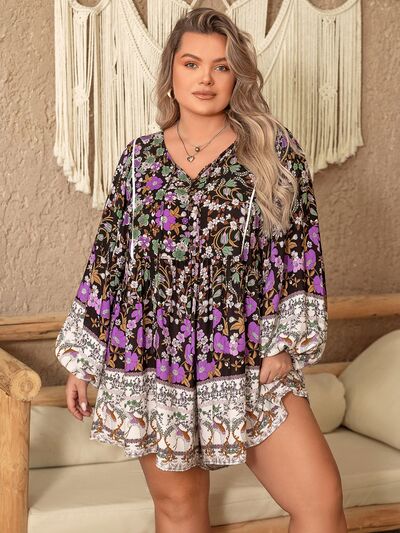 Plus Size Boho Summer Mini Dress