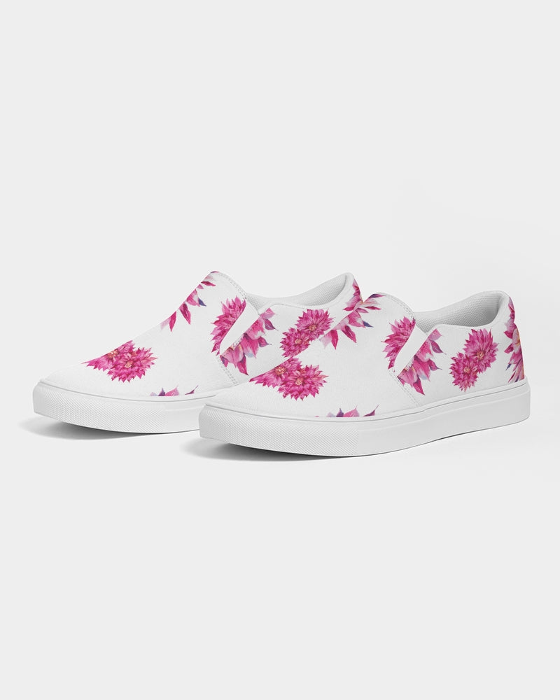 Luxe Pink Flowers Women's Slip-On Canvas Shoe
