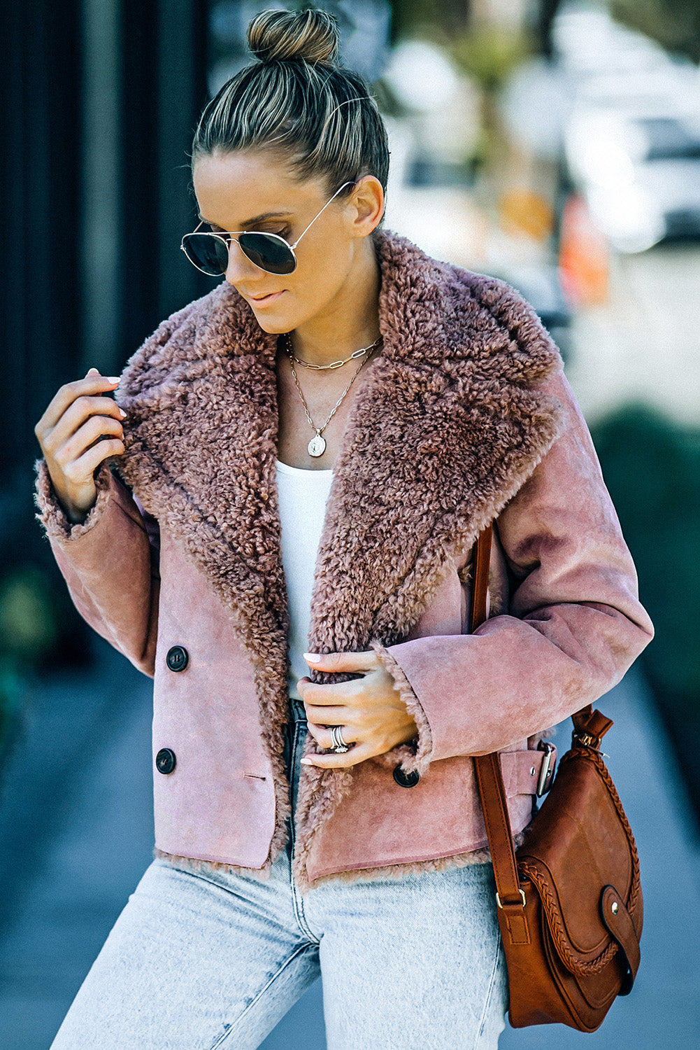 Dusty Pink Super Cute Suede Jacket