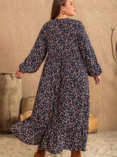 Plus Size Long Sleeve Maxi Dress