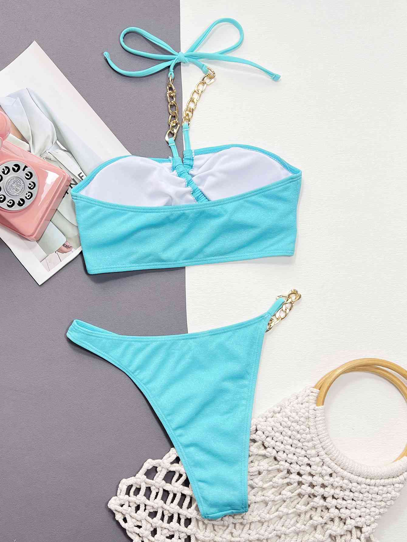 Chain Detail Two-Piece Resort Bikini Set