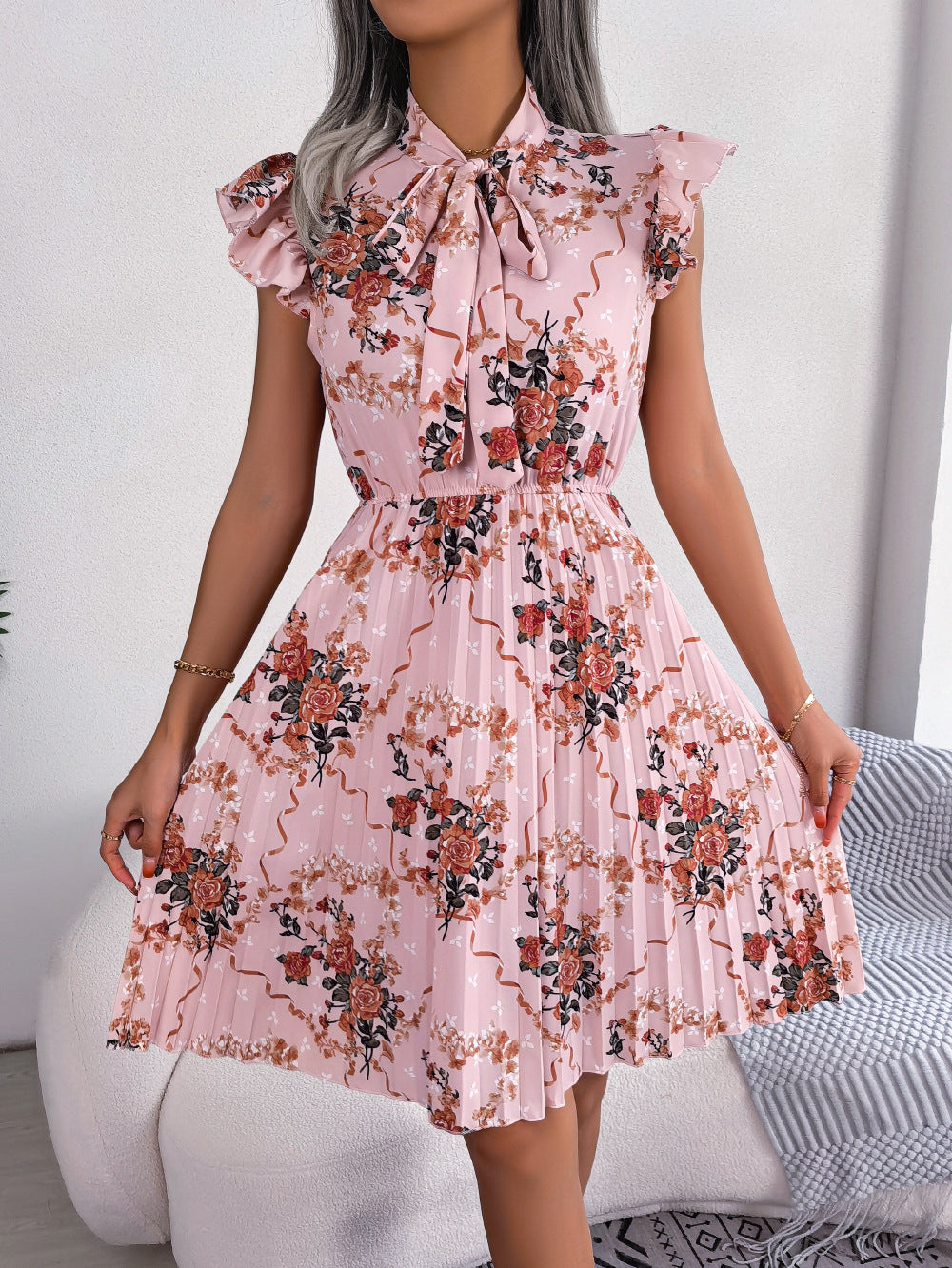 Bow Tie Floral Resort Dress