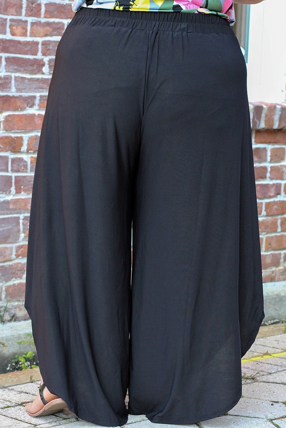 Plus Size Tie Front Wide Leg Sumer Pants