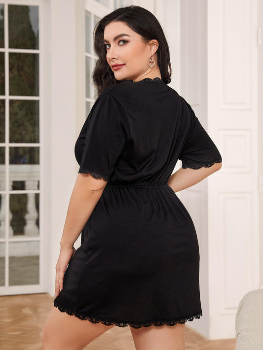 Plus Size Lace Black Resort Dress