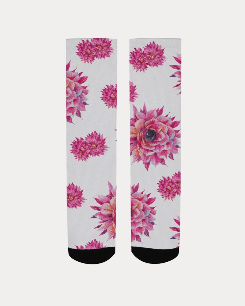 Luxe Pink Flowers Women's Socks