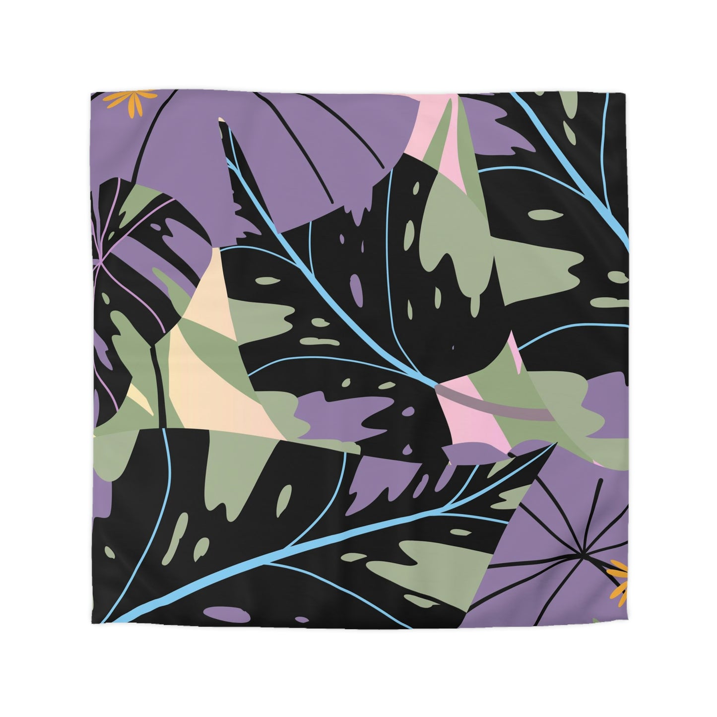 Lavender Jungle Custom Designed Tropical Duvet Cover