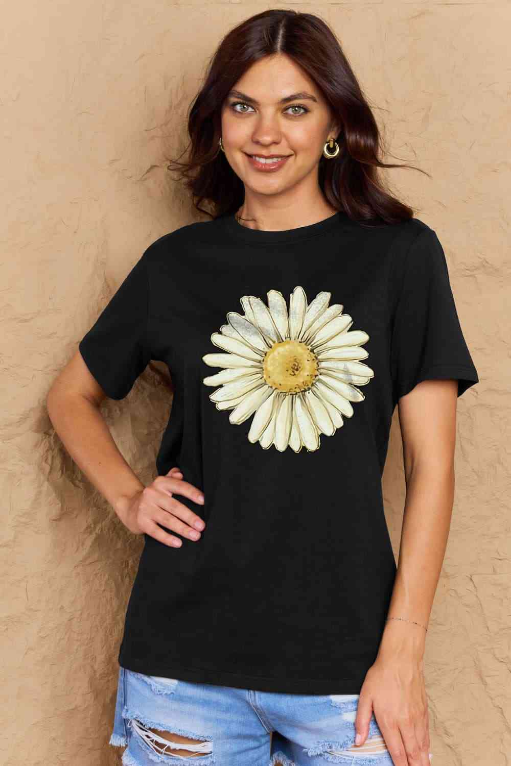 FLOWER Graphic Cotton Tee up to 3XL