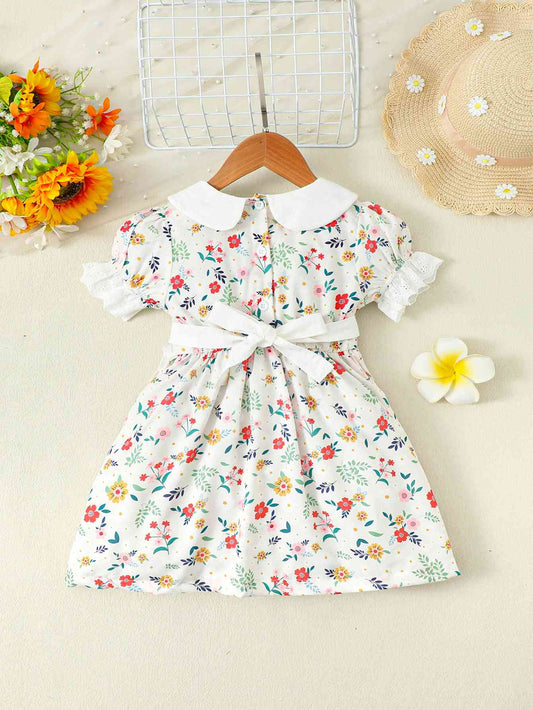 Toddler Girl Summer Floral Dress with Apron