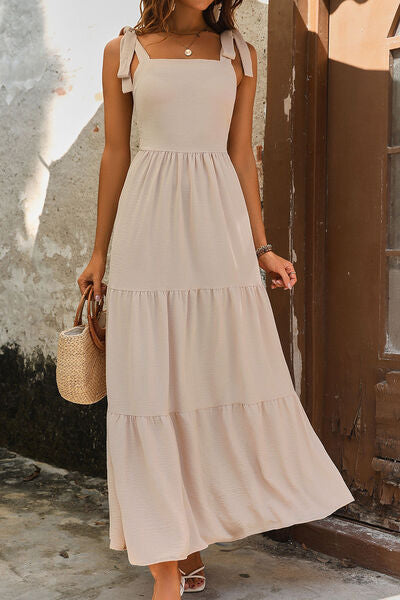 Tie Shoulder Resort Maxi Dress