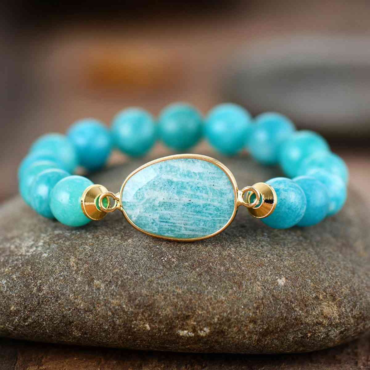 Natural Stone Beachy Beaded Bracelet