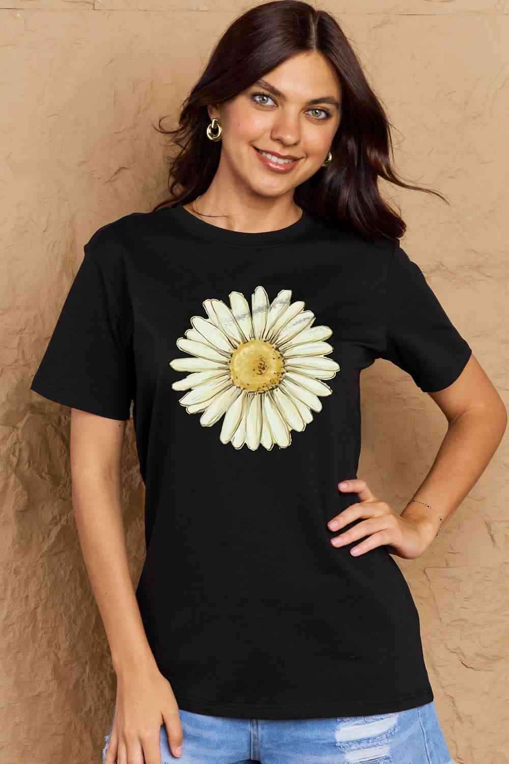 FLOWER Graphic Cotton Tee up to 3XL