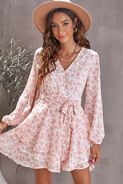 Floral Tie Waist Summer Dress