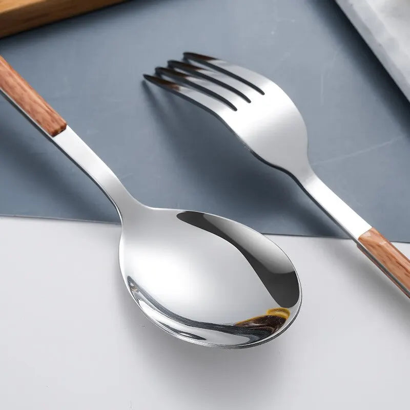 5 Piece Wooden Handle Cutlery Set