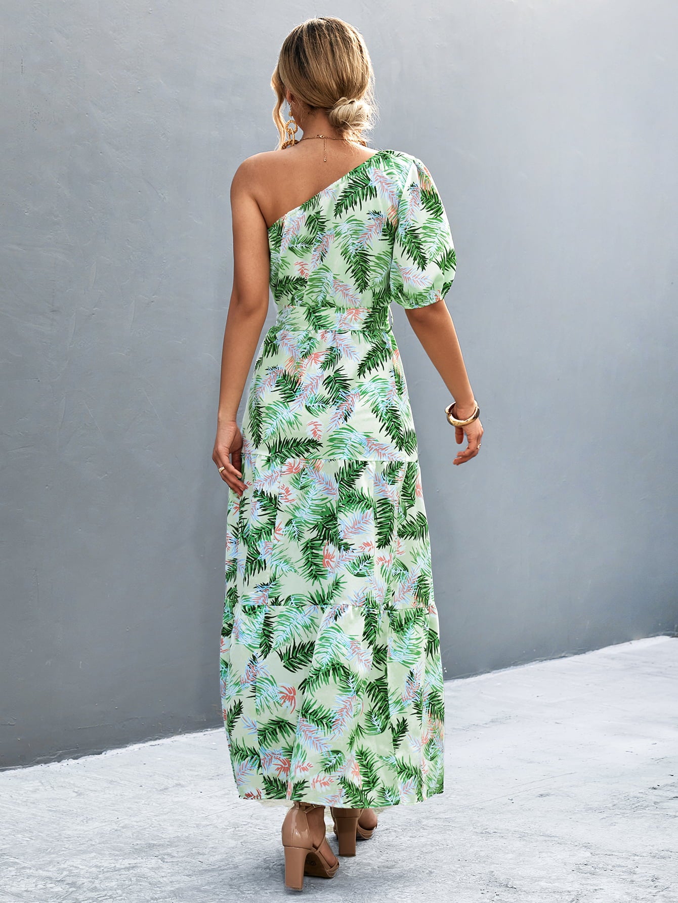 Tropical Resort Dress, Off Shoulder