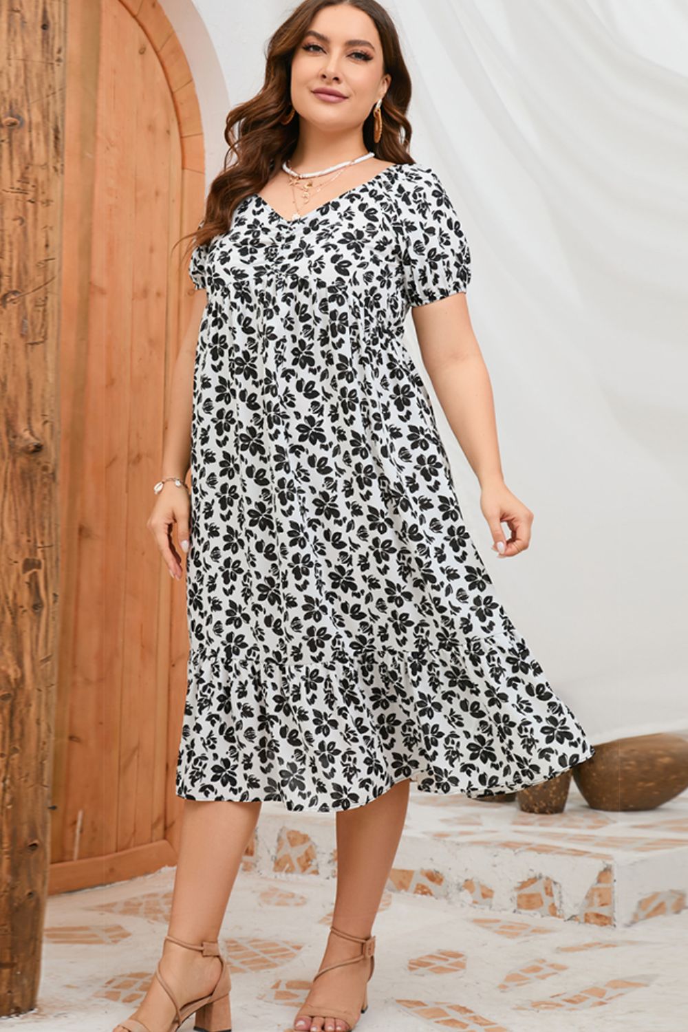 Plus Size Floral Beach Dress