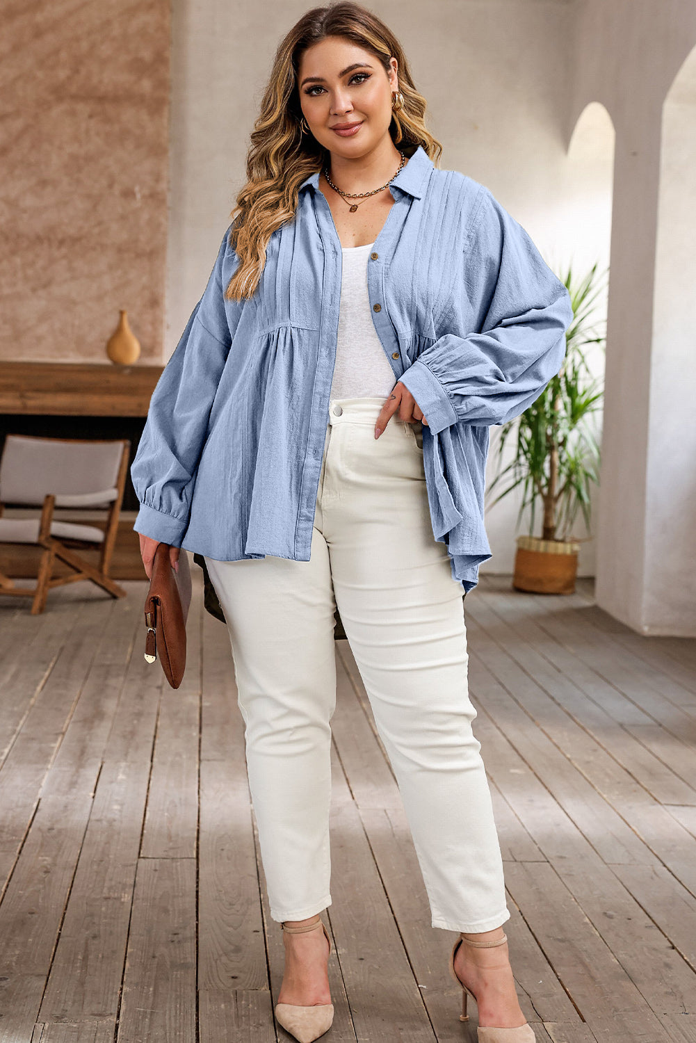 Plus Size High-Low Resort Blouse