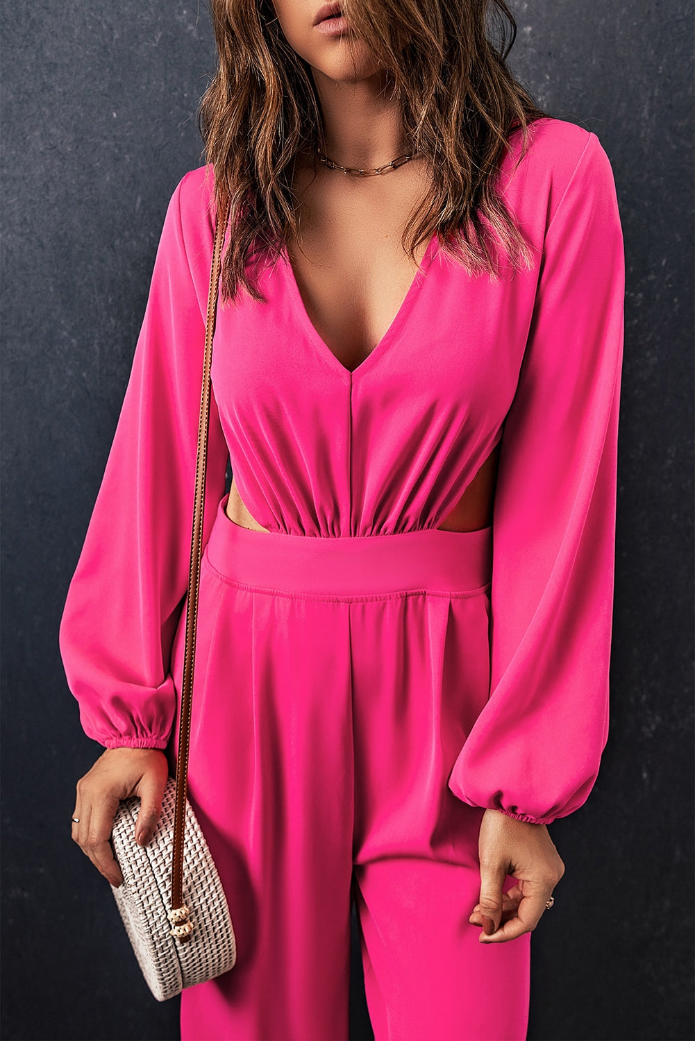 Balloon Sleeve Malibu Pink Jumpsuit