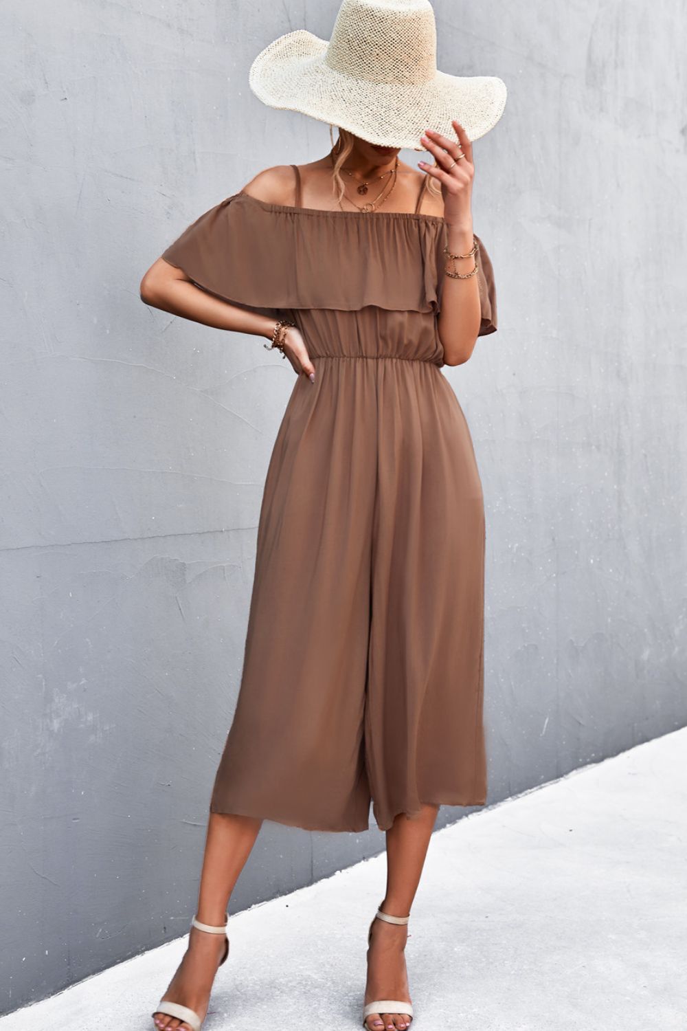 Spaghetti Strap Layered Resort Jumpsuit