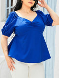 Plus Size Royal Blue Resort Vacation Top