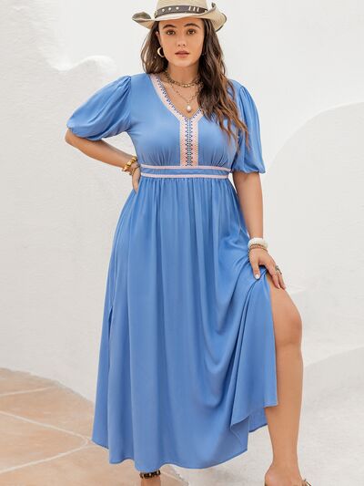 Blue Plus Size Maxi Dress