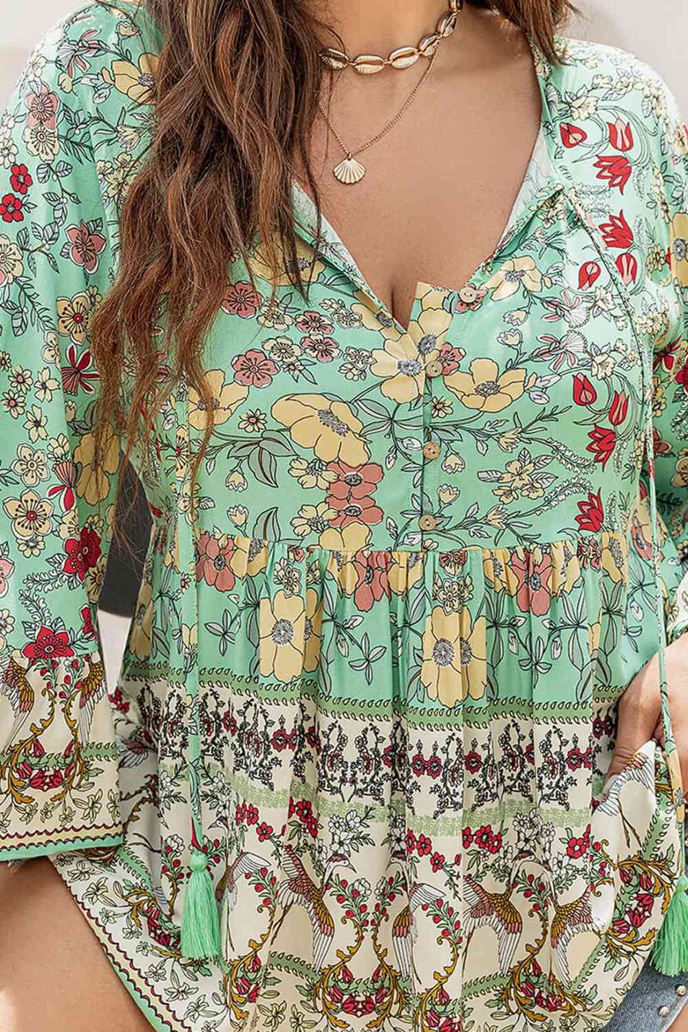 Plus Size Floral Boho Summer Top