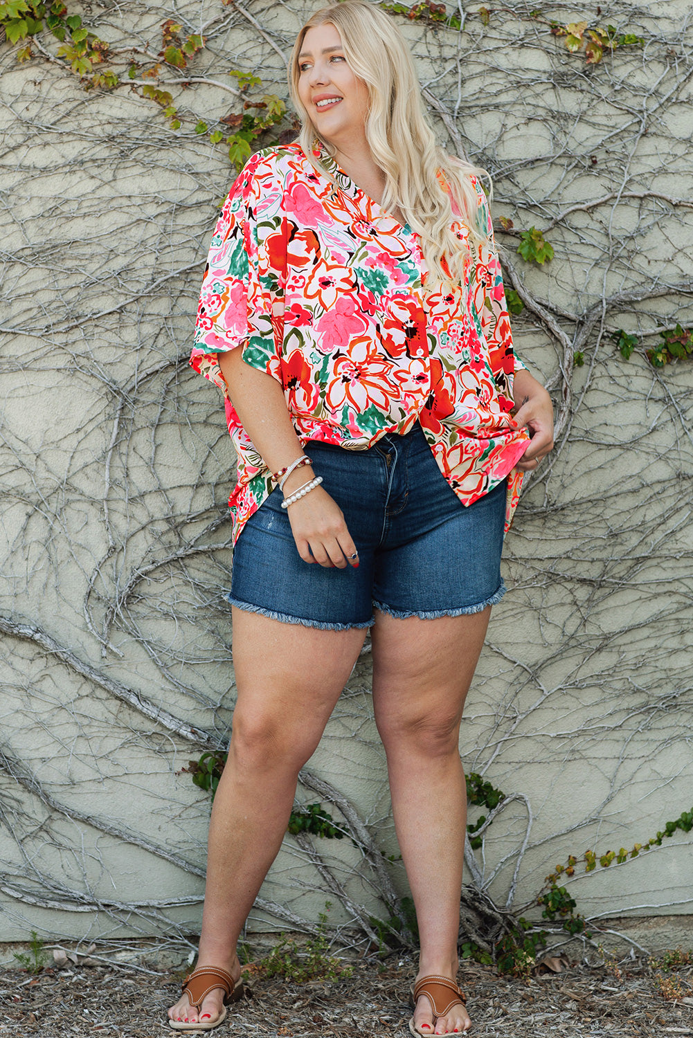 Plus Size Floral Resort Blouse