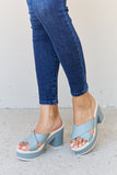 Vacation Platform Sandals in Misty Blue