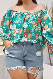 Plus Size Floral Off-Shoulder Resort Blouse