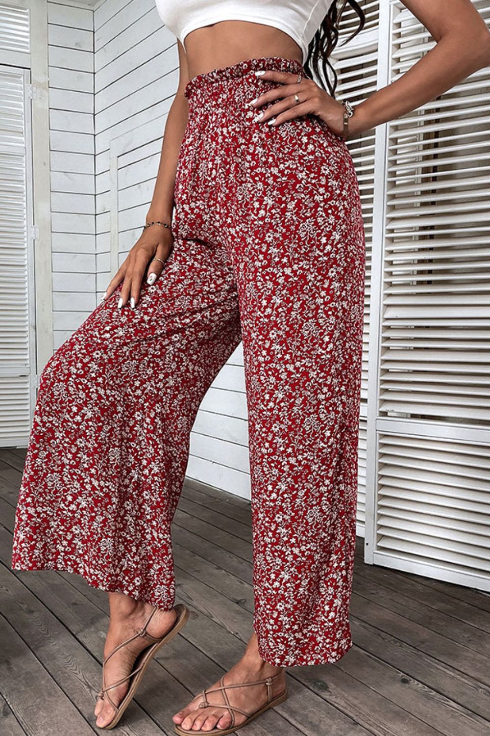 Floral Wide Leg Resort Pants