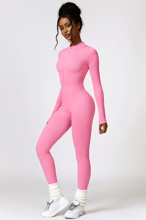 Half Zip Long Sleeve Sport Jumpsuit