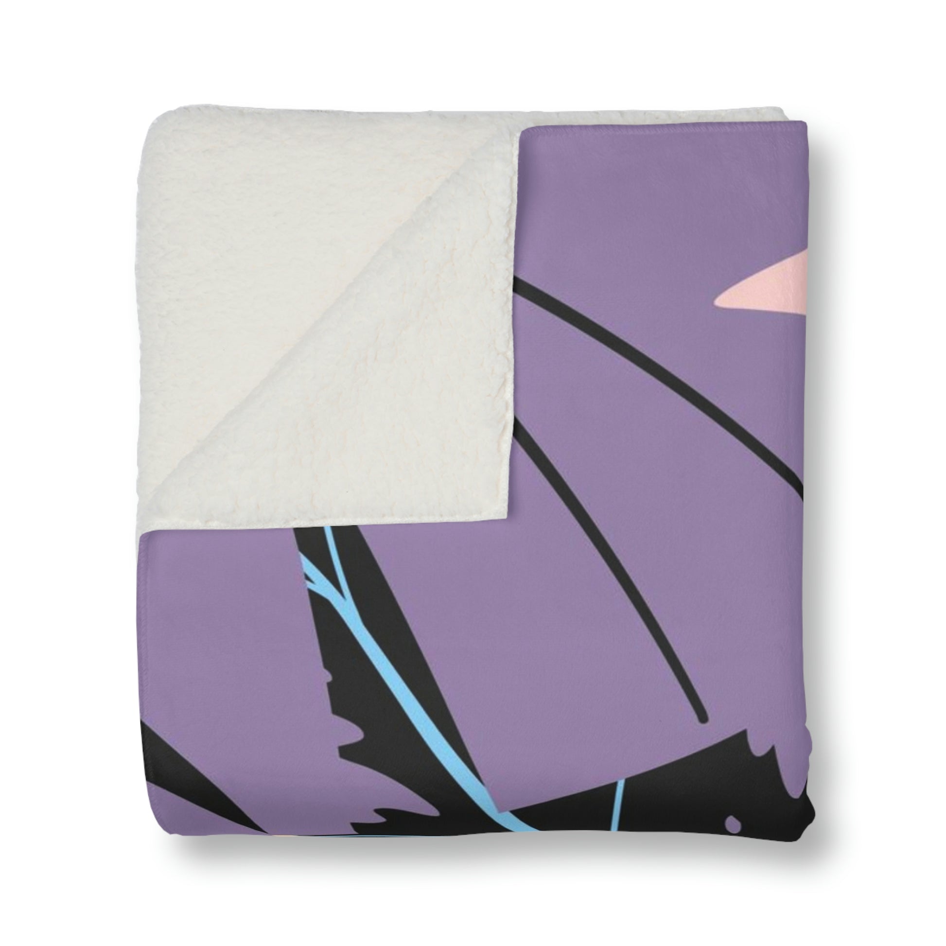 Lavender Jungle Custom Designed Tropical Sherpa Blanket