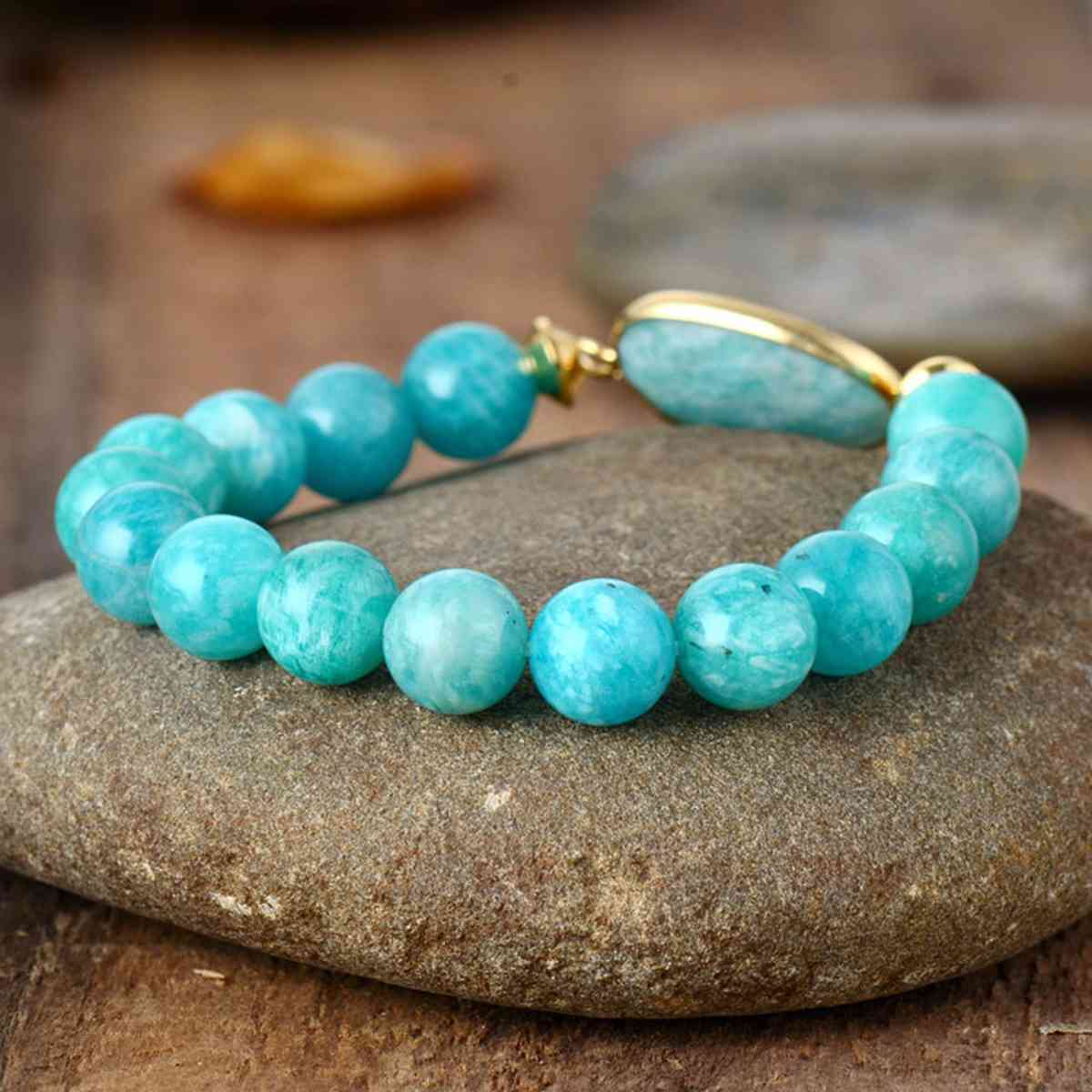 Natural Stone Beachy Beaded Bracelet