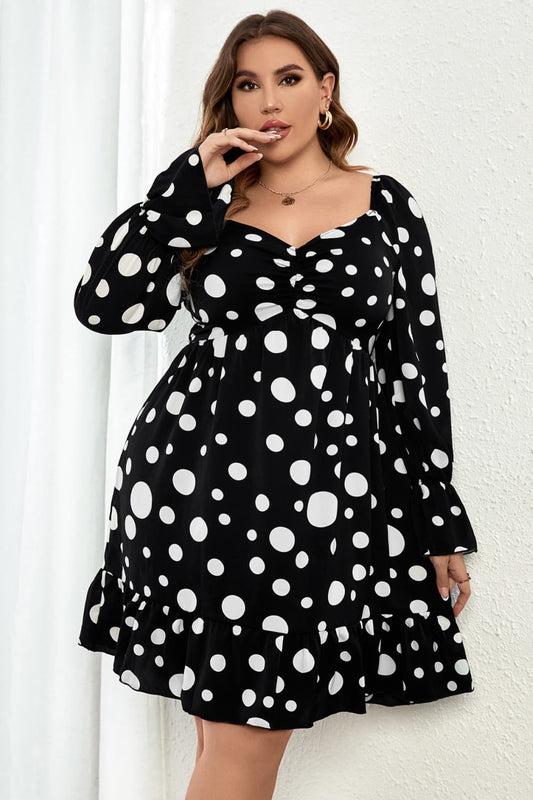 Plus Size Polka Dot Resort Mini Dress