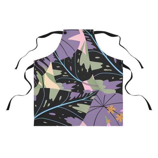 Lavender Jungle Apron, Custom Designed Tropical Art Apron for Men or Women
