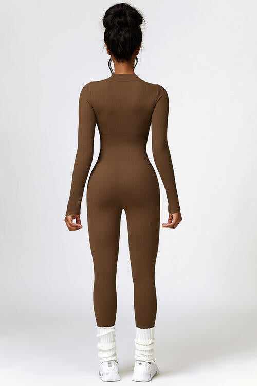 Half Zip Long Sleeve Sport Jumpsuit