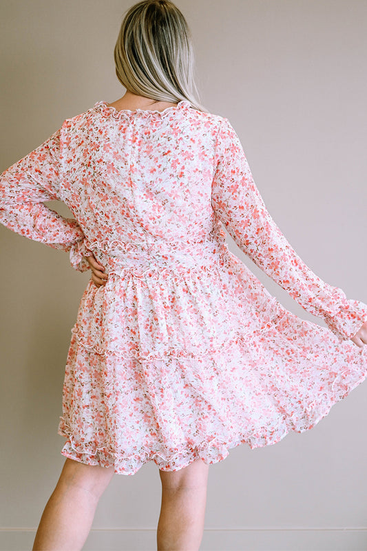 Plus Size Pink Floral Summer Dress