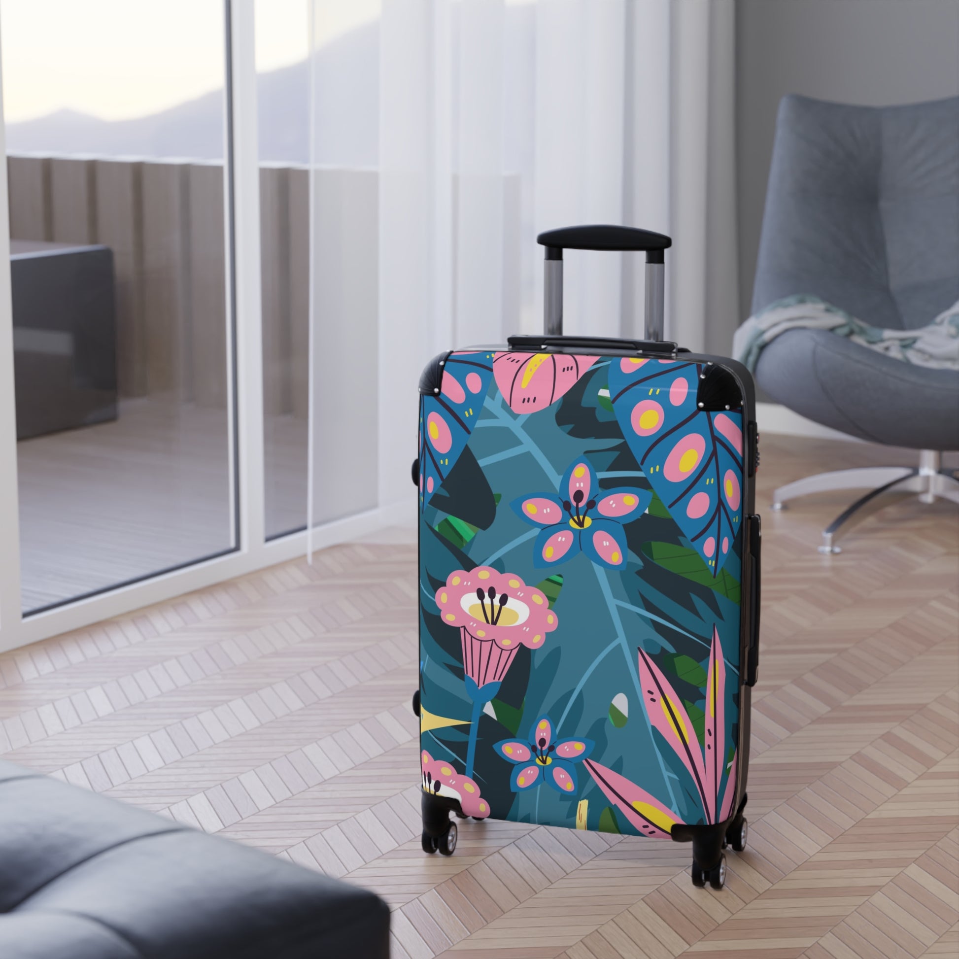 Boho Bliss Jungle Suitcase, Tropical Designer Suitcase
