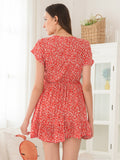 Tied Floral Cap Sleeve Summer Dress