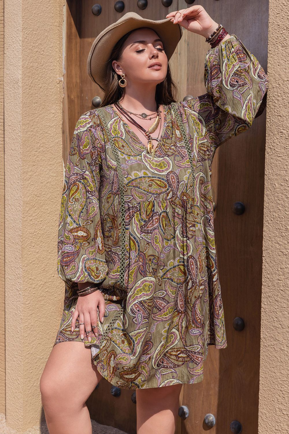 Plus Size Boho Short Beach Dress