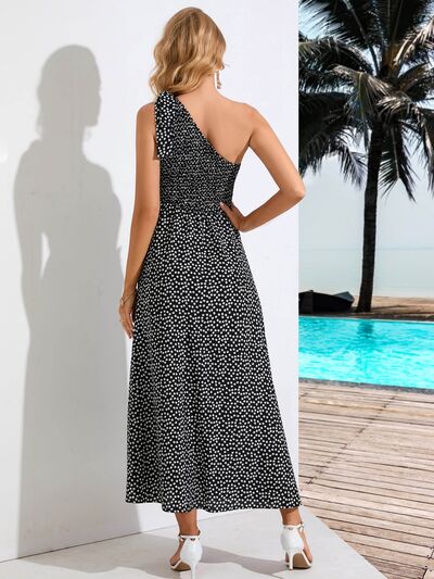 Single Shoulder Midi Resort Dress