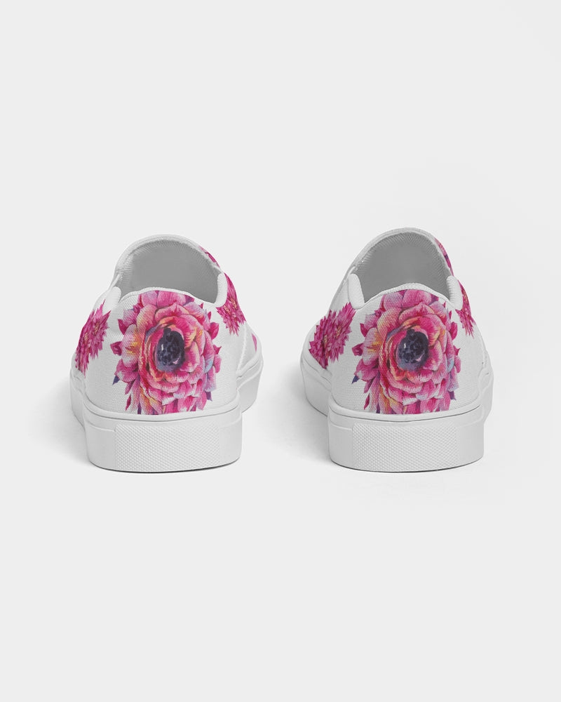 Luxe Pink Flowers Women's Slip-On Canvas Shoe